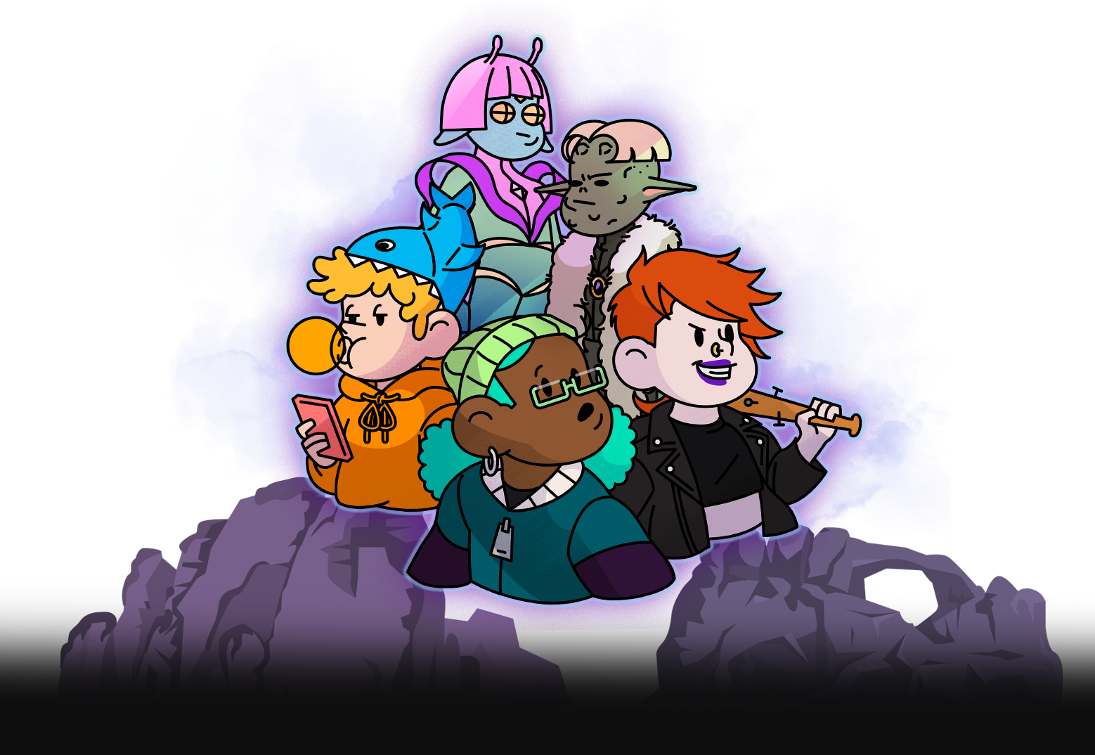 characters on mountain